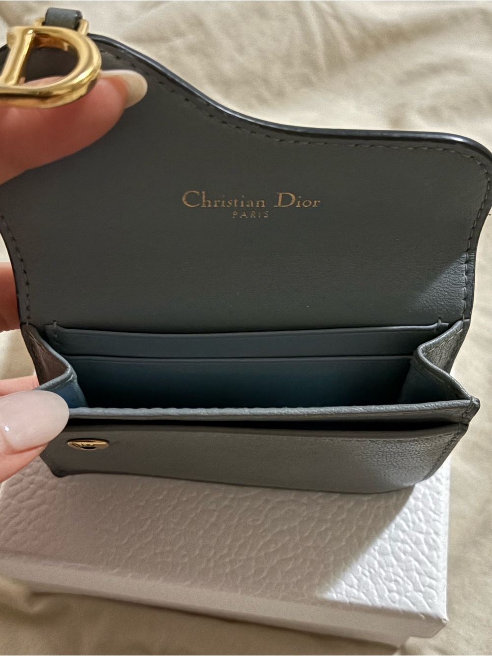 Dior Saddle Card Holder - Cloud Blue - Picture 3 of 5